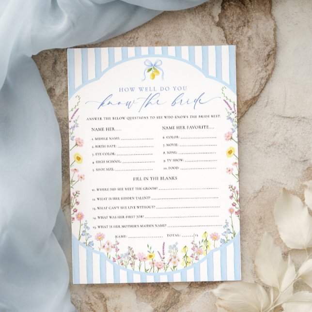 Invitation Posey How Well Do You Know The Bride Game (Créateur téléchargé)