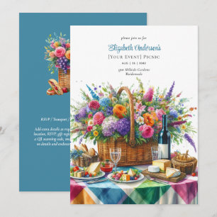Invitation Posh Pique-nique fête Anniversaire Retraite Bébé M