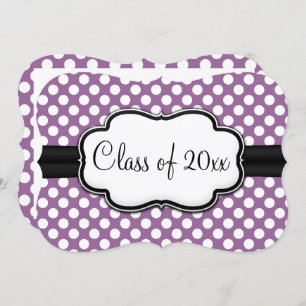 Invitation Posh Purple Polka Dot Graduation