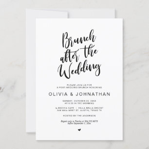 Invitation Post mariage, Brunch après mariage, Black script I