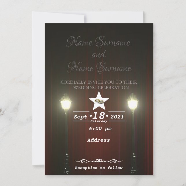 Invitation Poste de rideau de théâtre (Devant)