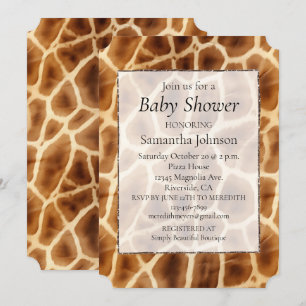 Invitation Poster de animal Brown Giraffe