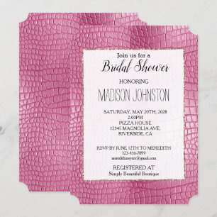 Invitation Poster de animal d'alligator rose Faux