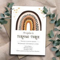 Poster de animal Rainbow Boho 3e anniversaire