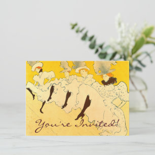Invitation Poster de la fille dansante Jaune Toulouse Lautrec