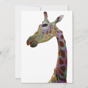 Invitation Poster de la Giraffe colorée amusante
