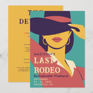 Invitation Poster de Rodéo Retro dernier les années 70 Bachel