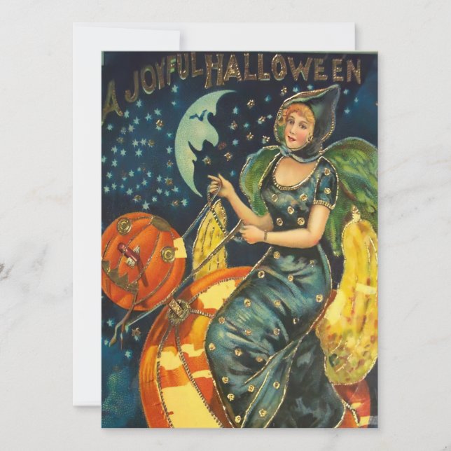 Invitation Poster de sorcière Halloween vintage (Devant)