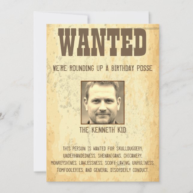Invitation Poster Recherché 50e anniversaire 🤠 Vieux-Ouest V (Devant)