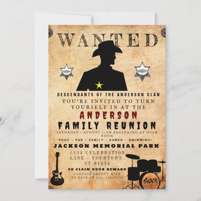 Invitation Poster Recherché Famille Réunion Barbecue Invitati (Devant)