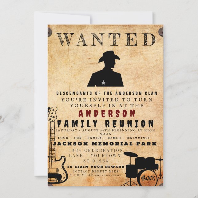 Invitation Poster Recherché Famille Réunion Barbecue Invitati (Devant)