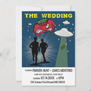 Invitation Poster Retro Sci Fi Mariage gay