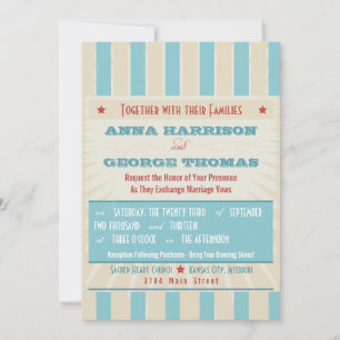 Invitation Poster rustique : Mariage personnalisé rouge, blan