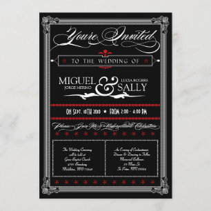 Invitation Poster Style rouge et noir do-it-yourself Faire-pa