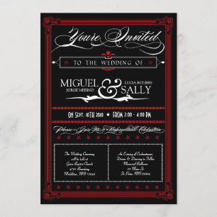Invitation Poster Style rouge et noir do-it-yourself Faire-pa
