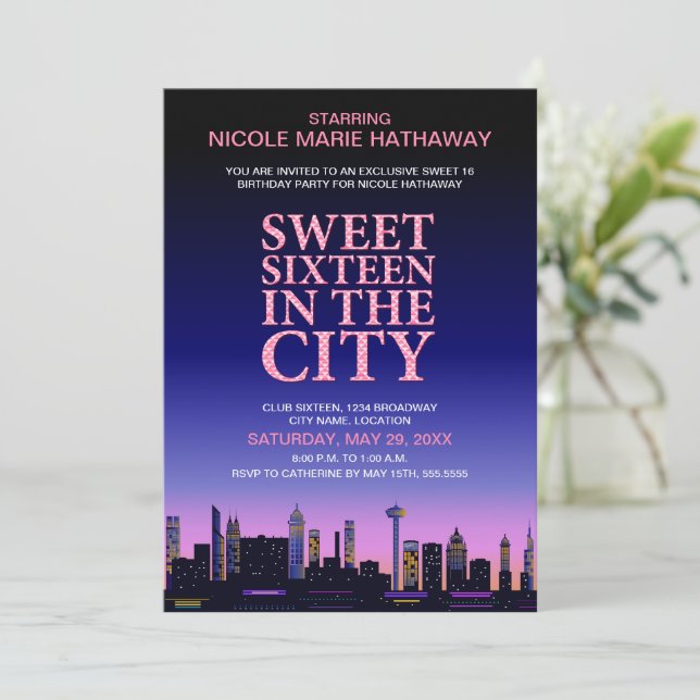 Invitation Poster sweet sixteen (Debout devant)