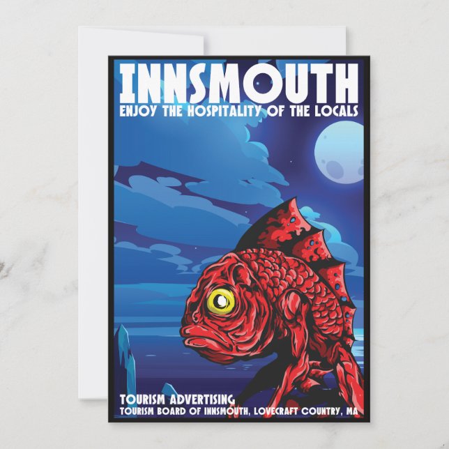 Invitation Poster Vintage voyage Innsmouth Lovecraft (Devant)