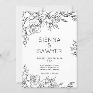 Invitation Posy de Mariage Rose