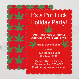 Invitation Pot de feuille de mauvaises herbes - Chance person