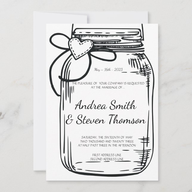 Invitation Pot de fleurs en bocal Mason suspendu (Devant)