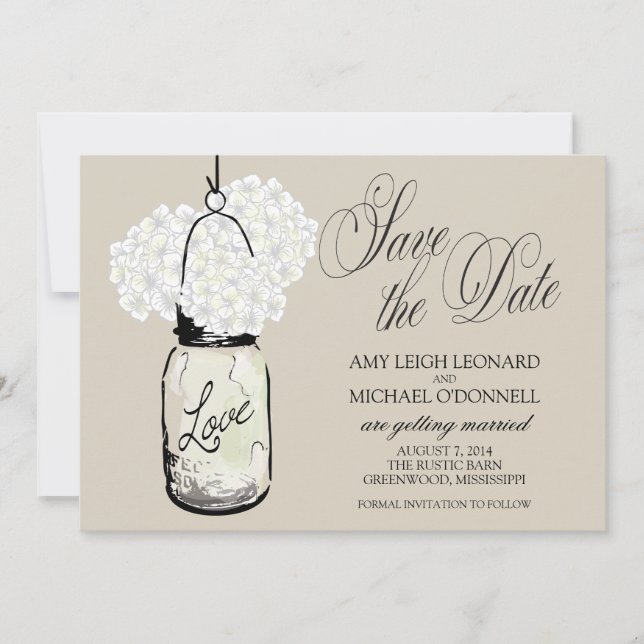 Invitation Pot de fleurs en grès Hydrangée Enregistrer la dat (Devant)