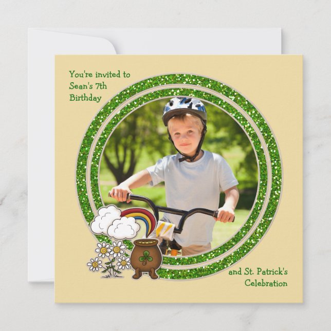 Invitation Pot d'or - anniversaire Inv du jour de St Patrick (Devant)