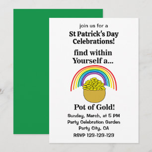 Invitation Pot D'or En Vous-Même Saint Patrick's Day