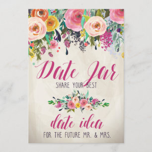 Invitation Pot floral de date de Fête de la mariée