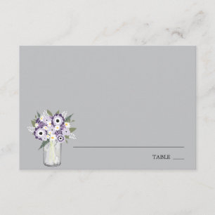 Invitation Pot Mason en verre pourpre   Carton de table Escor