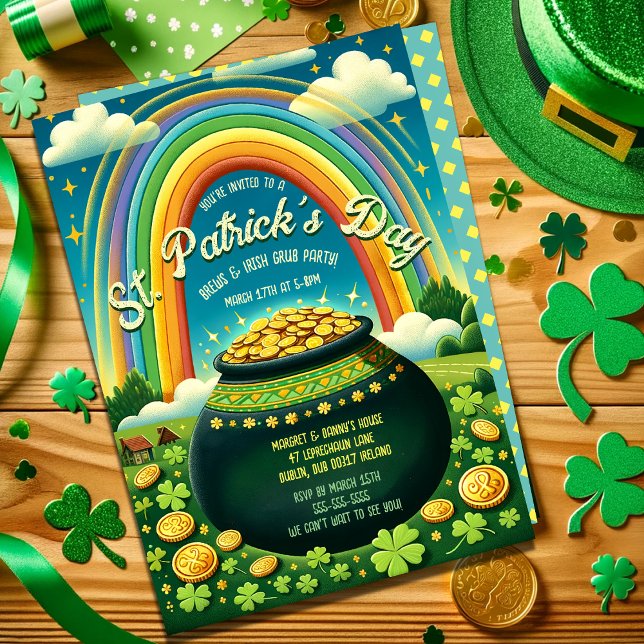 Invitation Pot of Gold et Rainbow St. Patrick's Day Celebrat (Créateur téléchargé)