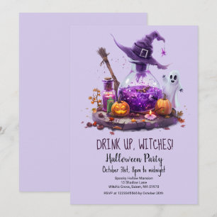 Invitation Potions Citrouille Ghost Witch Casquette Halloween