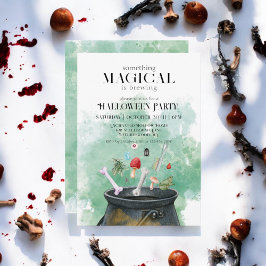 Invitation Potions & Spells Sorcières Cauldron Halloween Part