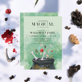 Invitation Potions vertes et sorcières sorcières Cauldron Hal