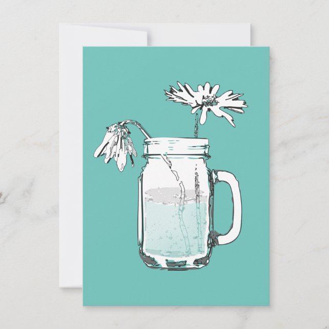 Invitation pots de fleurs en daisies (Devant)