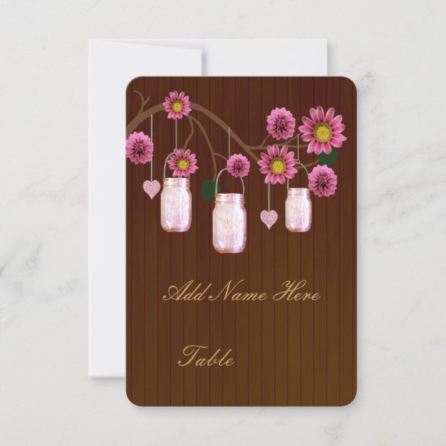 Invitation Pots en verre Mason rose rustique de campagne Port (Devant)