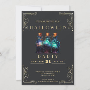 Invitation Pots Noir & Or Chalkboard Jars Halloween