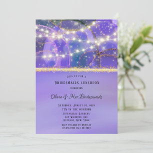 Invitation Pouce Gold Lights Encre Ethérée Bridesmaiers Déjeu