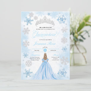 Invitation Poudre Blue Winter Wonderland Quinceanera