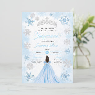 Invitation Poudre Blue Winter Wonderland Quinceanera