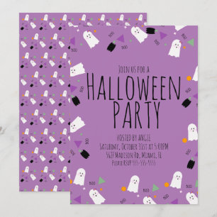 Invitation Poudres de fantôme d'Halloween Fête d'anniversaire
