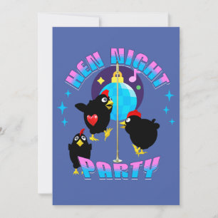 Invitation Poule drôle pour la fête de nuit de poule Design