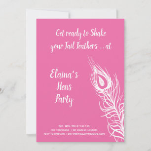 Invitation Poules de fête Foncez vos plumes rose