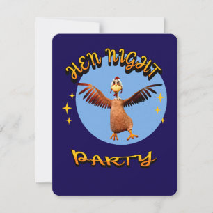 Invitation Poules drôles Soirée poulet humour de fête