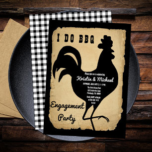 Invitation Poulet de pays rustique I DO BBQ Engagement Party