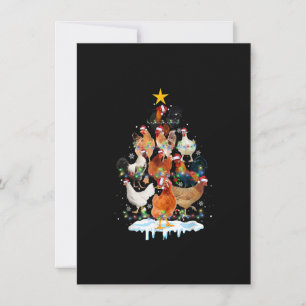 Invitation Poulets de Noël Lumières Arbre Drôle Amoureux de p