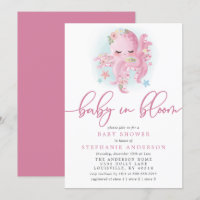 Poulpe Mignon Bébé Rose En Fleur Baby Shower