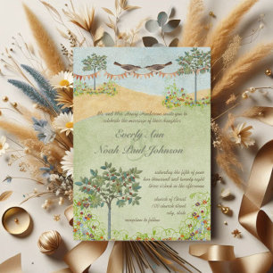 Invitation Poumon jaune et vert Poumon Mariage arbre prairie