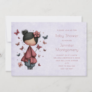 Invitation Poupée fée fantaisiste Rétro Bébé Shower mignonne