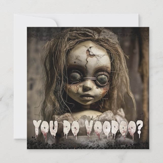 Invitation Poupée vaudou déplaisante pour adultes Halloween (Devant)