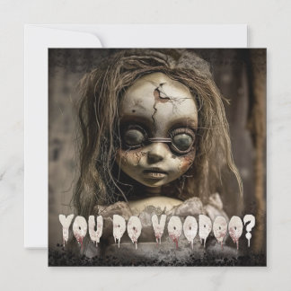 Invitation Poupée vaudou déplaisante pour adultes Halloween